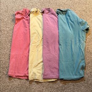 Comfort Colors Men's 4 pack: Red, Moss, Purple, Green Tees, Size Large